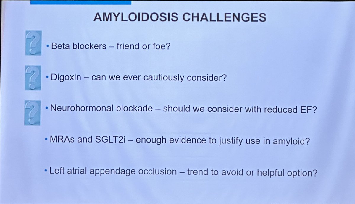Challenges in cardiac #amyloidosis @MelissaLyleMD digoxin can be used w caution. I blogged about this 11 yrs ago: amyloidplanet.com/2013/05/digoxi…. Two retrospective chart reviews since which support this opinion @MayoAmyloid @MarthaGrogan1 @ISA_Amyloidosis @ClevelandClinic #ISA2024