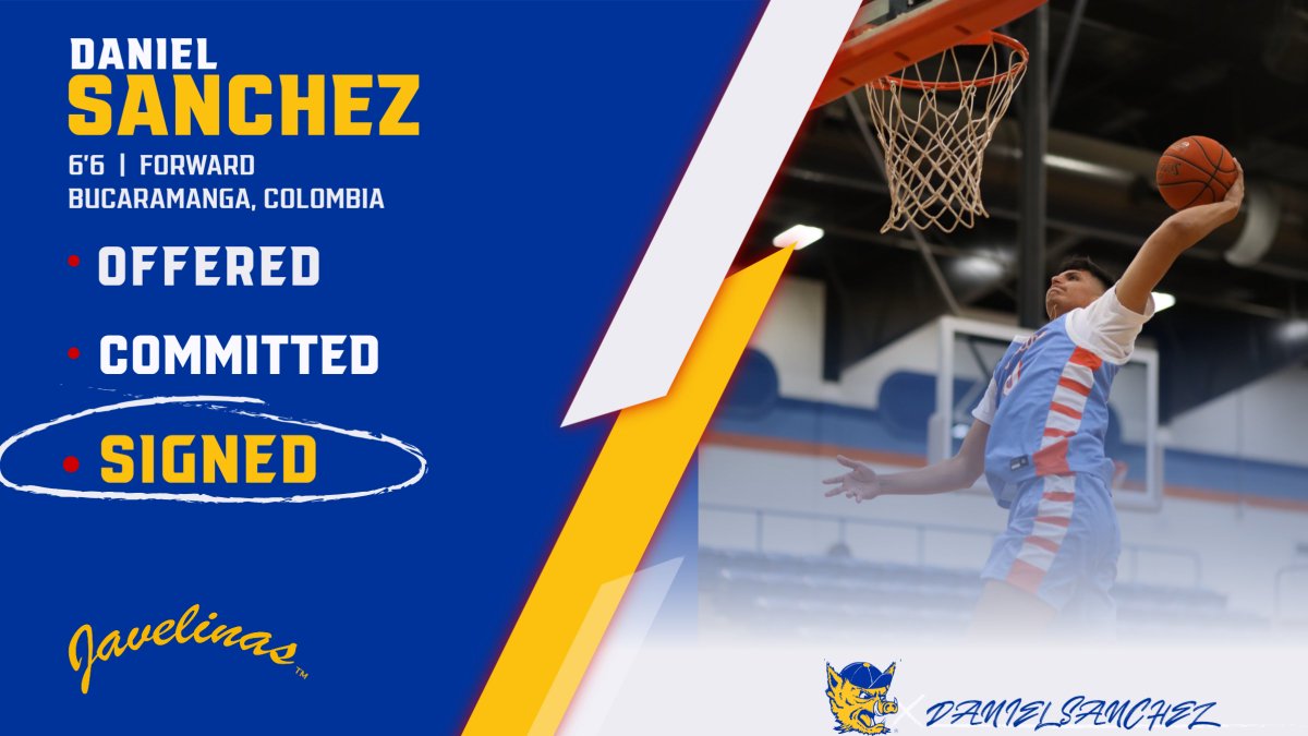 Please help Welcome Daniel Sanchez to Our Program. @DanielS78623408 comes to the Javelinas as a transfer from Angelina College. Daniel will have two years to play for the Javelinas! #NextLevel🐗🏀