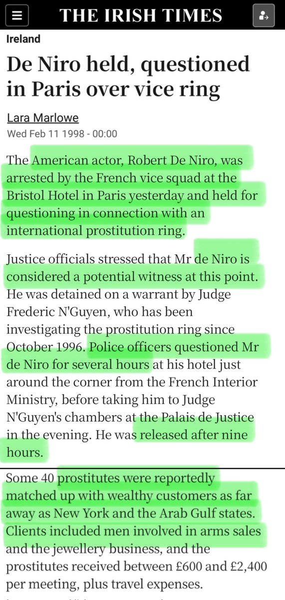 This is the REAL REASON Robert De Niro is fighting against Trump so hard. He's not an idiot, he's a pervert!! 'Pepperidge Farms remembers his 1998 arrest in connection to a Jeffrey Epstein-esque prostitution ring operating out of France: De Niro arrested, held & questioned in