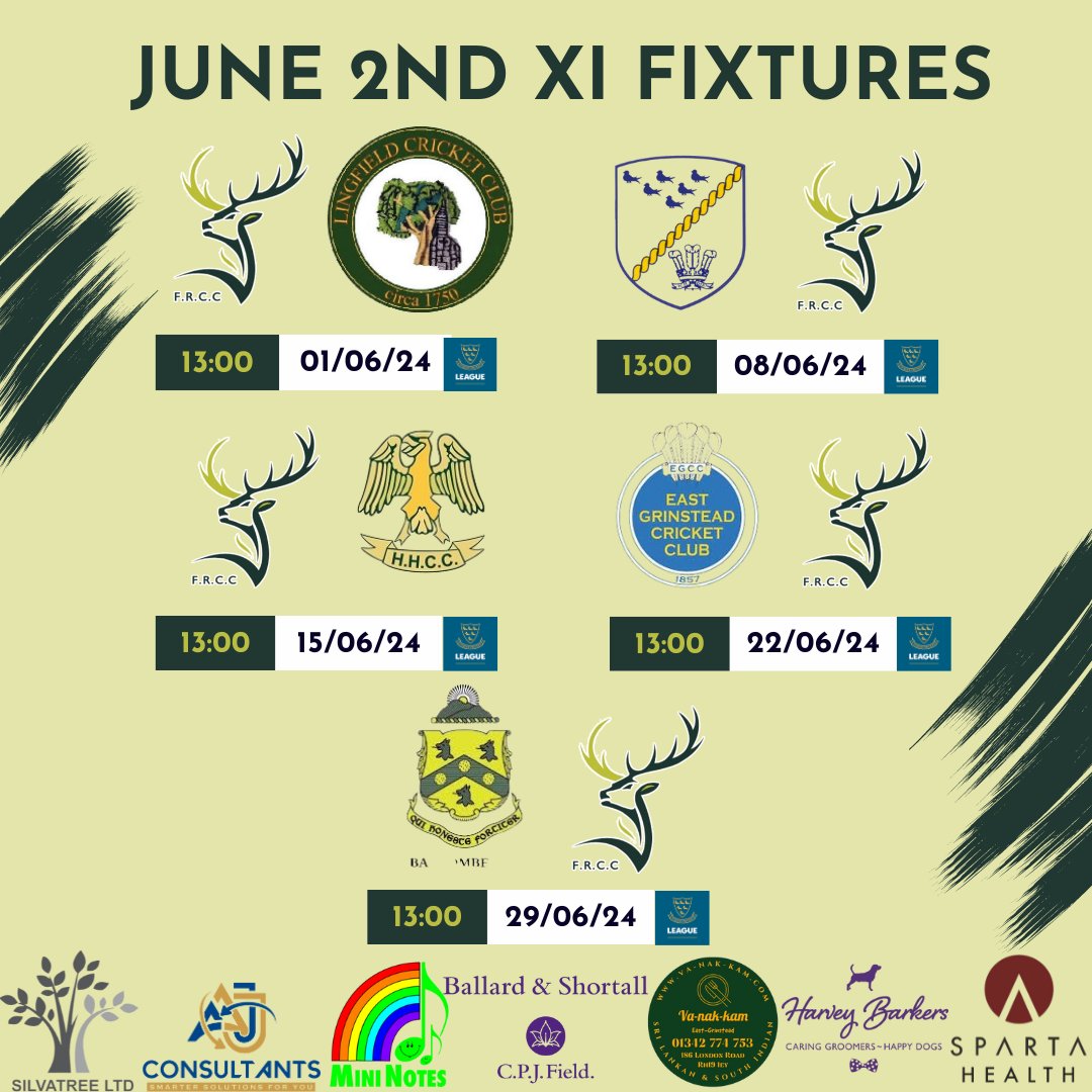 A look at our upcoming league fixtures in June.

#forestrow #cricket #Sussex #league #fixtures