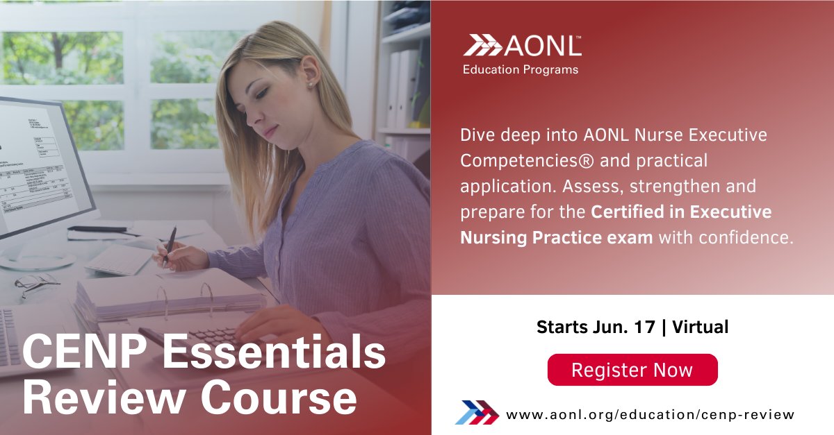 tweetAONL's tweet photo. Further your executive skillset with the AONL CENP Review Course! Specifically designed for nurse directors & executives, this comprehensive program prepares you for the Certified in Executive Nursing Practice (CENP) exam. #NurseLeadership #CENP
https://t.co/1EXbbkMlSn https://t.co/ga41oPsUbR
