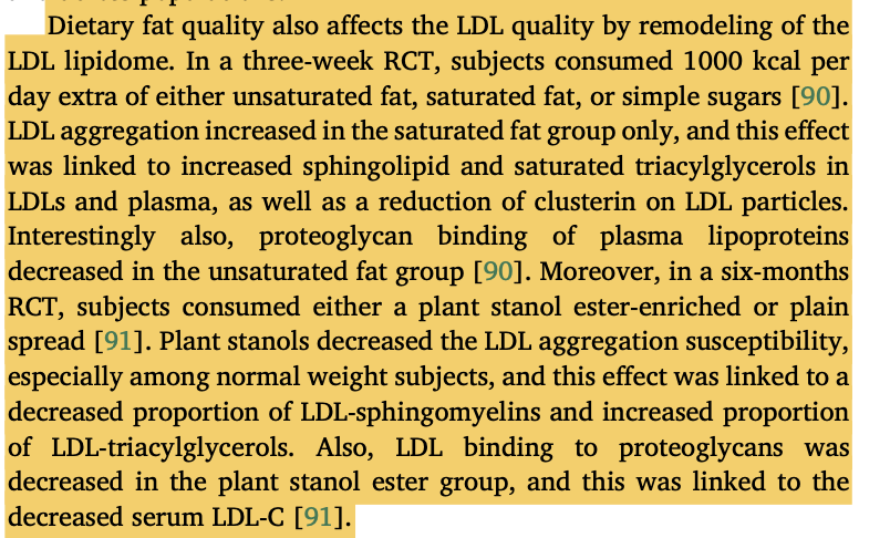 Does saturated fat make LDL-C more susceptible to aggregation? Do plant stanols (not sterols) reduce LDL aggregation? pubmed.ncbi.nlm.nih.gov/38219649/ Cc @Drlipid @Lipoprotein @nicknorwitz @realDaveFeldman