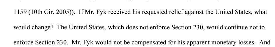 @TiffanyRogato @ColinHayhurst Lol “Section 230 expert” who has list every 230-based lawsuit he’s been involved in and got laughed out of court for being stupid. 😂
storage.courtlistener.com/recap/gov.usco…