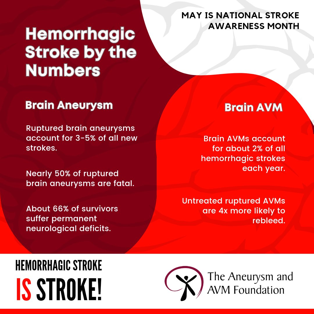 🧠 Hemorrhagic Stroke by the Numbers 🧠 #HEADSCAN #StrokeAwarenessMonth #BrainAneurysm #AVM #hemorrhagicstrokeISstroke