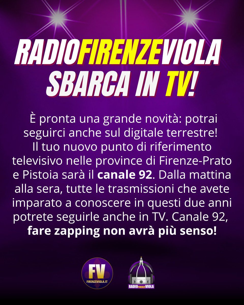 Canale 92, fare zapping non avrà più senso!

#Fiorentina