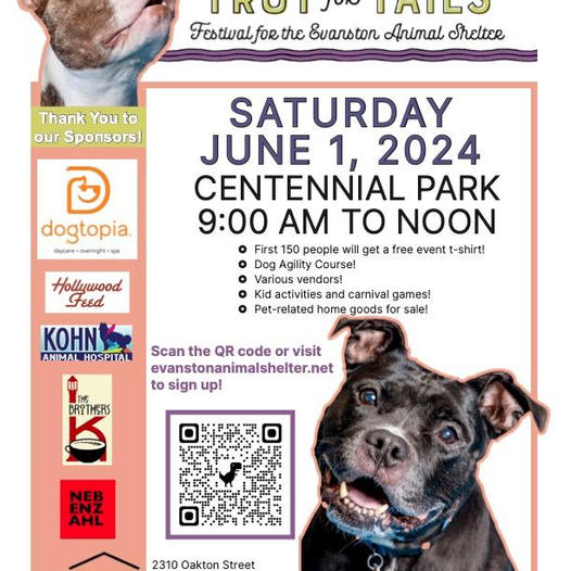Hey #Chicago #NorthShore #Evanston! .@evanstonpets Trot for Tails #pets #charity #walk #fundraiser 

Saturday 6/01, 9 AM - Noon

#AdoptDontShop #adoptaseniorpet #AdoptAShelterPet #AdoptAShelterDog #AdoptAShelterCat #dogs #cats 

facebook.com/events/7681003…

facebook.com/evanstonpets/p…