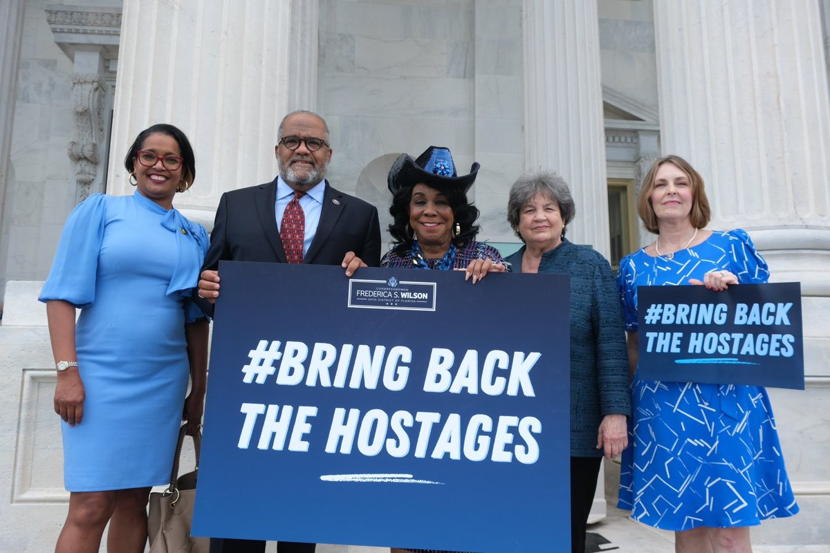 I am proud to stand in solidarity with my Congressional colleagues on the steps of the U.S. Capitol… Release ALL hostages now!  Enough is enough! #BringBackTheHostages