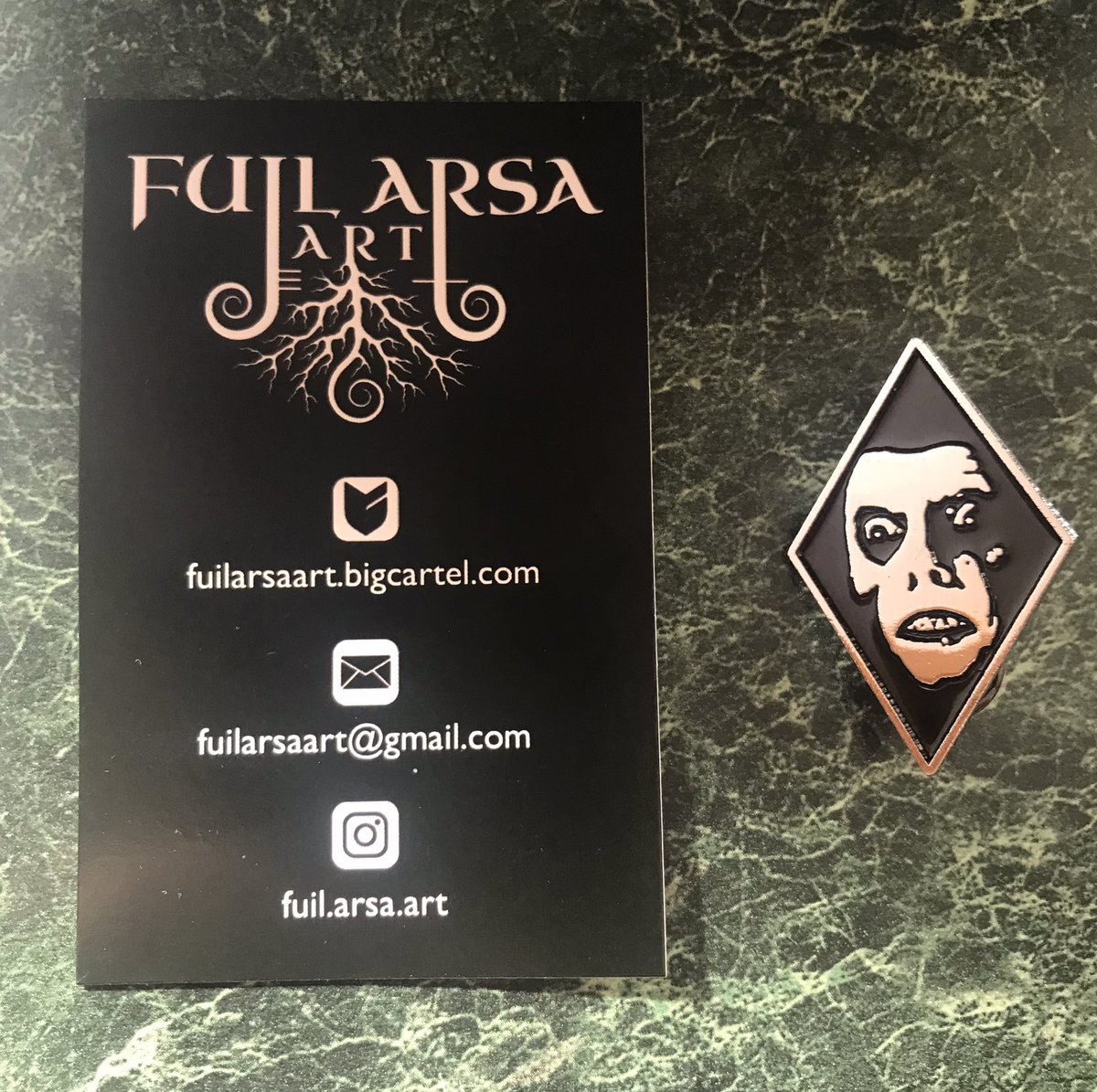 ChrisRushHorror's tweet image. Another pin (Pazuzu from The Exorcist) to add to my horror battle jacket. Thanks Fuil Arsa Art! #horror #horrormovie #horrorpin #TheExorcist