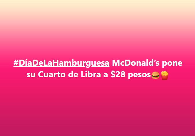 parentesis's tweet photo. No necesitas comprar ningún combo para tener este precio en tu Cuarto de Libra, solo comprala desde la app de McDonald’s, añade el código CUARTODELIBRA28 al momento de la compra y ordena para “Pick Up” o “Delivery”.
#hamburguesa #diadelahamburguesa #McDonalds #cuartodelibra https://t.co/M5IIscZmZM