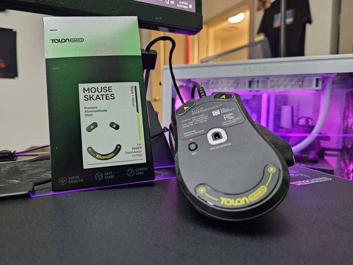StraightOwnage's tweet photo. @TALONGAMES_JP
What a superb set of glass skids(feet) for my @Razer DeathAdder V3!
Thank you!
-Str8Ownage
#TalonGames #Mouse #GamingMouse #PcGaming #GamingCommunity #Razer #RazerMouse #RazerKeyboard https://t.co/2NxjRf11zh