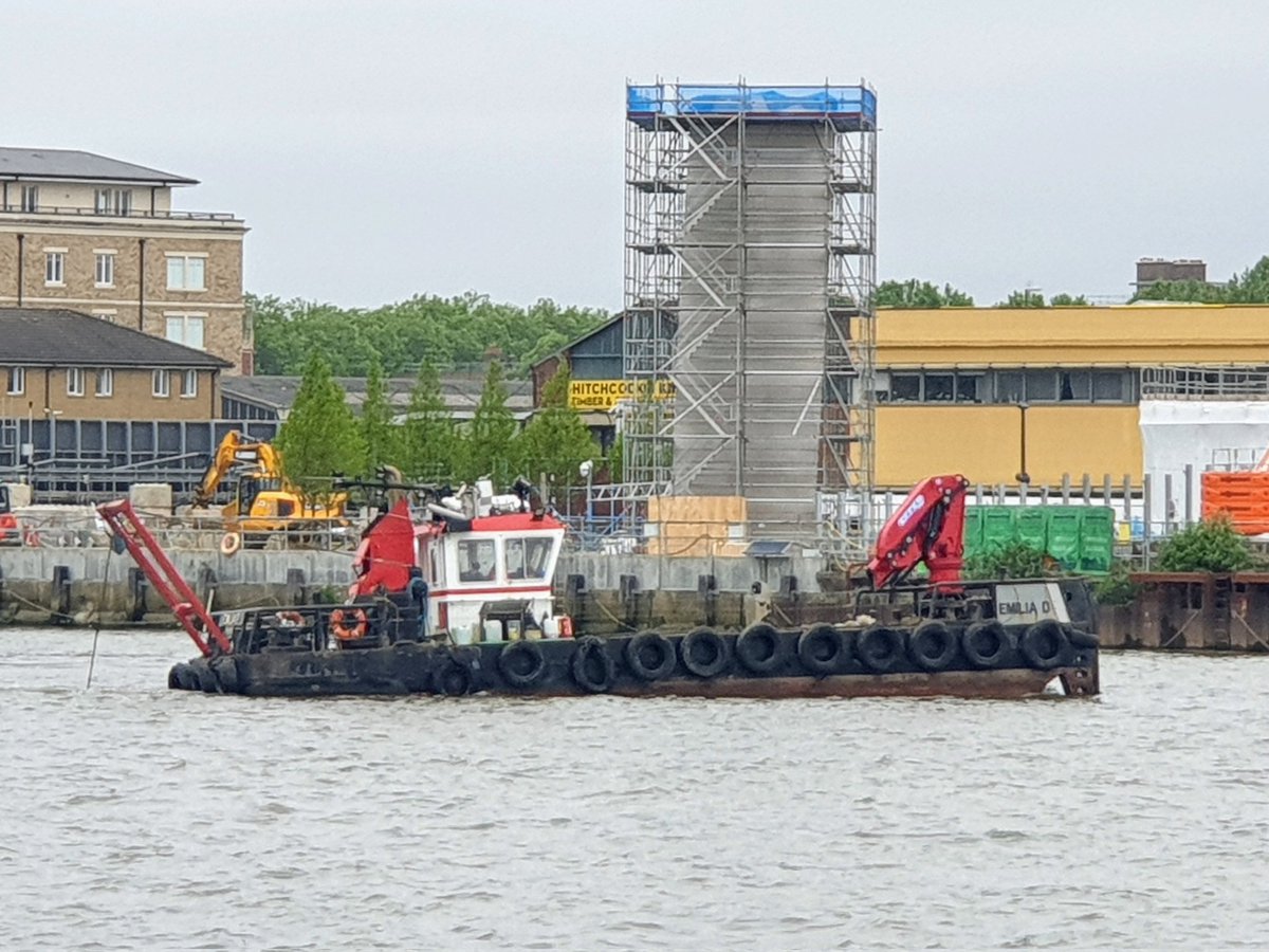 Multicat Emilia D at work this afternoon near Wandsworth Bridge @Thamescraft #wandsworthbridge #riverthames #thamespath @RiverThames #thamesphotography #lifeonthethames #workingriver