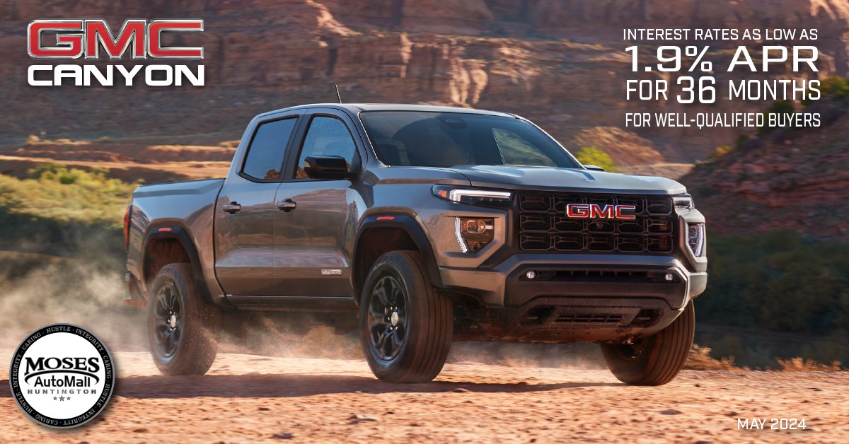 Unleash adventure with the GMC Canyon this May! 💪🌄 Rugged, reliable, and ready for every terrain. Discover more: moseshuntingtongm.com/searchnew.aspx… #GMCCanyon #MayAdventure