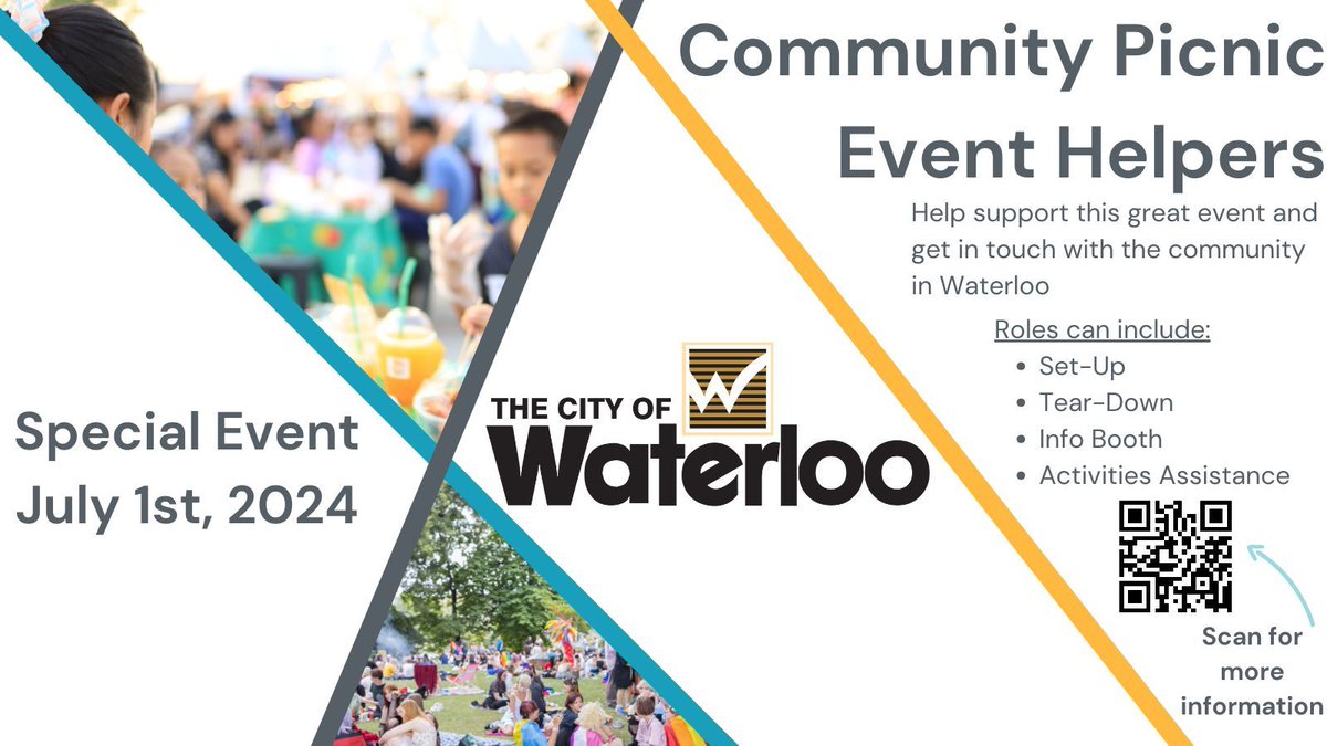 Looking for a great event to take part in this Summer? @citywaterloo needs your help with their July 1st Community Picnic, featuring food, games, activities and local musicians in Waterloo Park. Sign up at: buff.ly/2xdFSlF