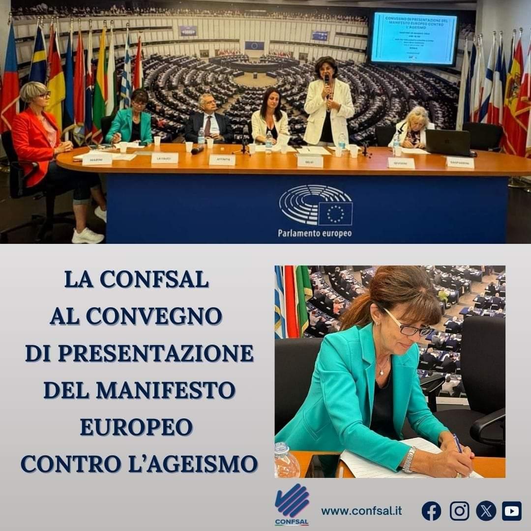 Sì è svolto questa mattina nella sede del Parlamento Europeo a Roma, il convegno, promosso da Fondazione Longevitas dove è stato presentato il 𝐌𝐚𝐧𝐢𝐟𝐞𝐬𝐭𝐨 𝐄𝐮𝐫𝐨𝐩𝐞𝐨 𝐜𝐨𝐧𝐭𝐫𝐨 𝐥'𝐀𝐠𝐞𝐢𝐬𝐦𝐨.

#Confsal