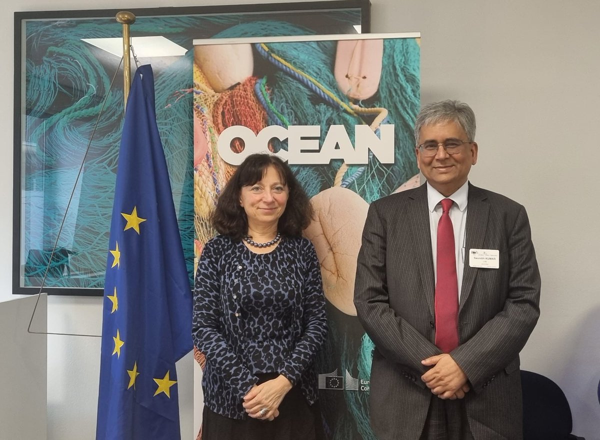 Amb @AmbSaurabhKumar met DG MARE Charlina Vitcheva @vitcheva_eu @EU_MARE at European Commission. Discussed #IndiaEU cooperation in  marine and fisheries sector with focus on greater engagement and sustainability.