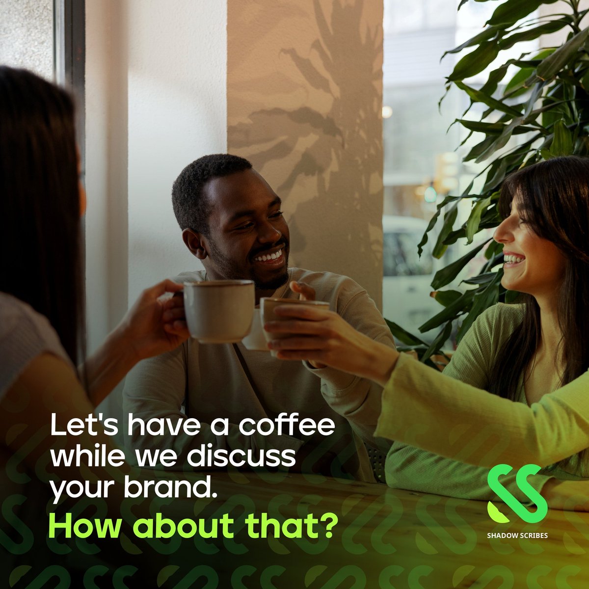 A coffee chat with Shadow Scribes goes beyond business. It is about building a relationship, brainstorming creative ideas, innovative solutions, sharing insights, and innovations that will elevate your brand to greater heights.