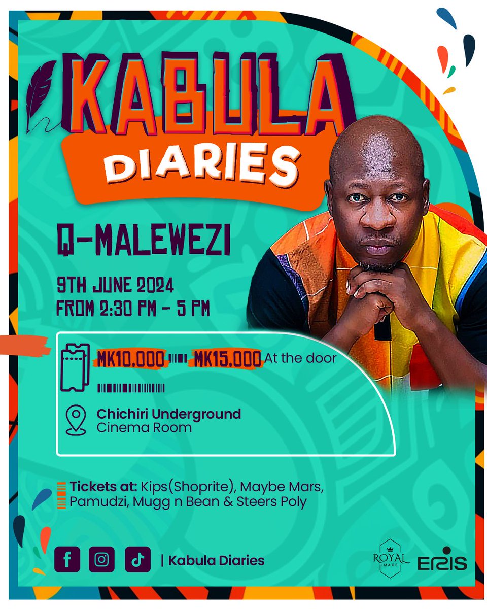 #KabulaDiaries a  monthly entertainment and recreation activity in Blantyre that aims to create a welcoming and inclusive space for individuals of all backgrounds and ages.               

Live music | Dance | Spoken word | Readings    
Open Mic | Poetry