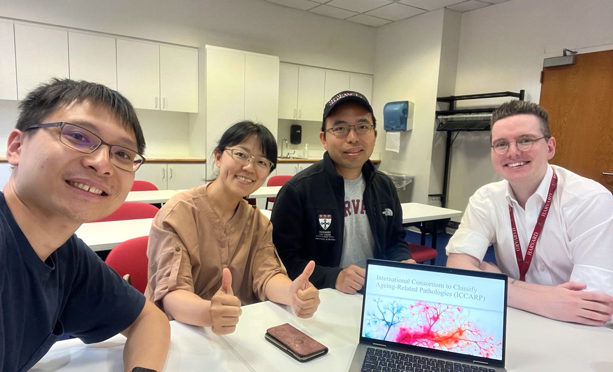 bbentley_1's tweet photo. In a meeting at @HarvardMed/@MGH_RI today, I had the honour of personally welcoming Profs. Li-Wei Wu, Yu-Tien Chang &amp; Dun-Wei Hung to the International Consortium to Classify Ageing-Related Pathologies (ICCARP). https://t.co/g9wE0yf3fO