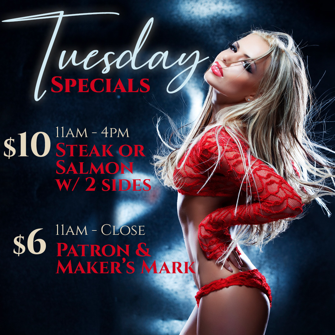 Treat yourself Tuesday!
Come enjoy our daily specials along with the BEST entertainment in town.

ecs.page.link/zSppD
#ThePalaceMensClub #BestEntertainment #ExoticDancers #GentlemensClub #Drinks #TuesdaySpecials