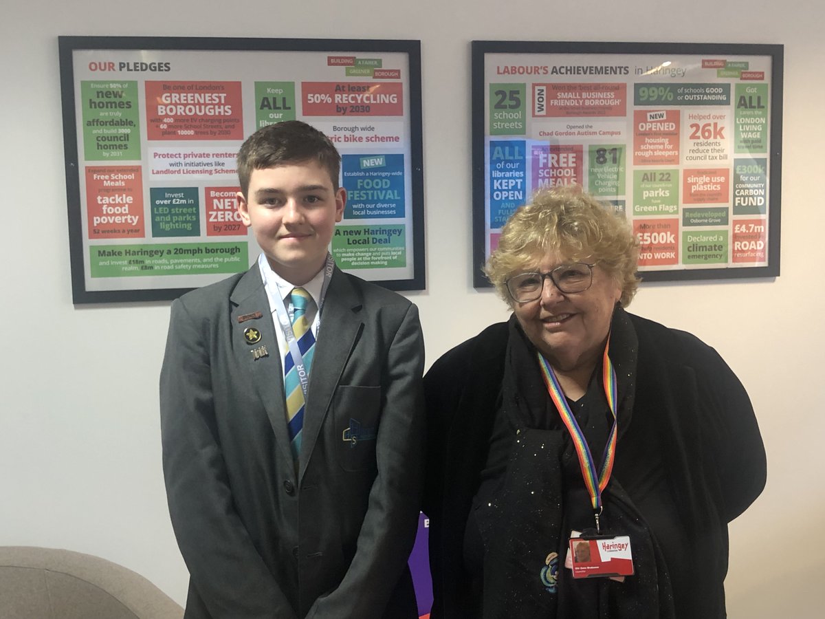 haringeycouncil's tweet photo. Huge congratulations to Jake Antink 🥳 👏

A local resident and student who hit a remarkable milestone: 100% attendance since day one of school! 📚

Today, he and his family met with Cllr @ZenaBrabazon 🎓👏

👉 https://t.co/PmrlcK2WuZ https://t.co/46tN819EY7