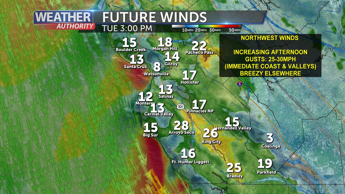 Slowly low clouds are disappearing from inland areas, still hanging out around the coast. But, more sunshine is expected this afternoon which will also mean slightly warmer temps. Inland, there won't be much change.

@danncianca will have your forecast at 5pm on KION.
#cawx