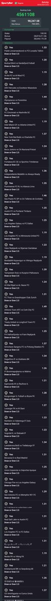 Draw or over 2.5 longshot till Sunday 4561108 Staked what I had left rn account empty so I can't make edits tough but this might be last game for a while Goodluck @DonBiley @3ples2 @_GreenChris_ @walter_Carter1 @Jerrylinz0 @Onlyonesilver1 @thehappyghost01 @edit_bot1 @GhxMemories