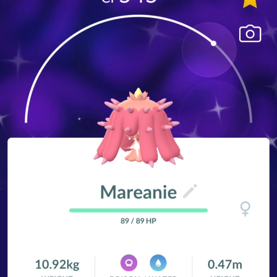 New shiny found during spotlight hour ✨️ 
#OrngRanger #TeamRanger #StayShiny #PokemonGo #PoGo #Mareanie #ShinyMareanie #SpotlightHour #PokemonGoSpotlightHour #ShinyHunting #Shiny #ShinyPokemon #Pokémon #Pokemon #PokemonCommunity #PokemonMaster