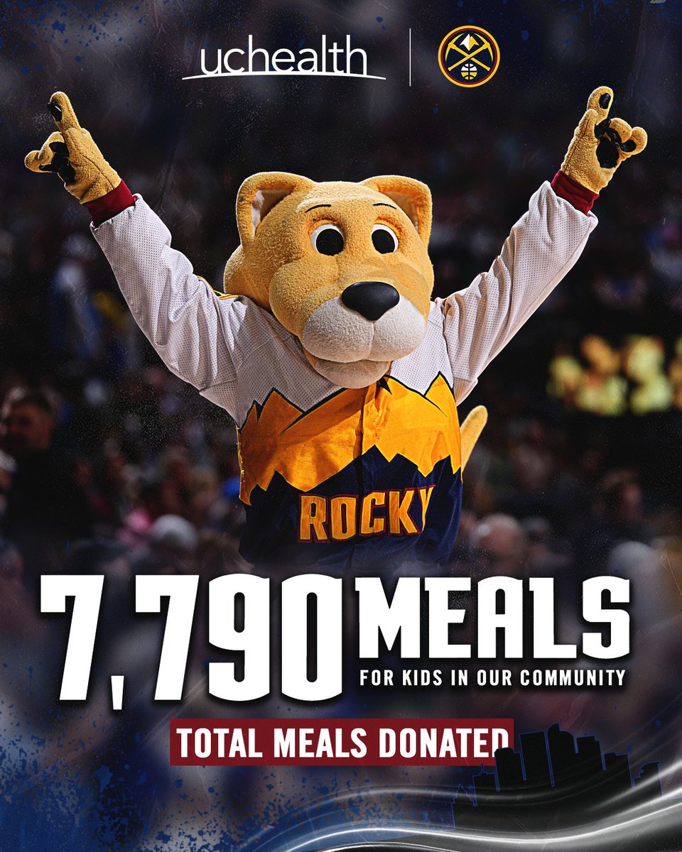 A total of 7,790 meals were donated to @FFT_Denver for kids in our community thanks to our partnership with @uchealth during playoffs!