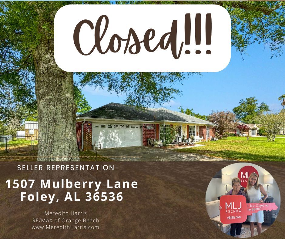 I'm honored to have had the opportunity to help my sweet friend sell her house and move on to her next chapter. This house was listed for the right price and moved fast.  Foley real estate is still hot!! #meredithharrisrealestate #homesweethome #foleyal #gulfcoastrealestate