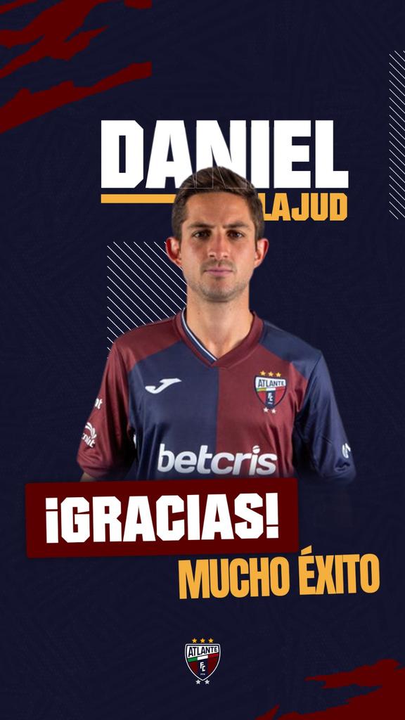 Atlante's tweet photo. El Club Atlante agradece a Daniel Lajud por su entrega y compromiso al defender nuestros colores 🐎.

Te deseamos lo mejor y mucho éxito en tus próximos proyectos.

#SerAtlante
#PotrosDeHierro https://t.co/C2VOvnvuGr
