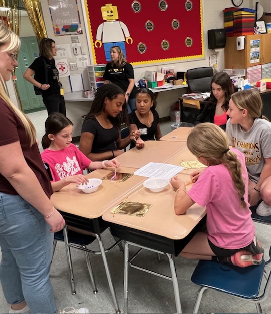 .@phmsjaguars & Jefferson Hills Intermediate School 5th grade girls gathered for G.O.L.D. events, engaging in a variety of activities to build confidence and leadership skills. Thanks to the mentor students and staff from #TJ and PHMS who led the fun activities! #WJHSD