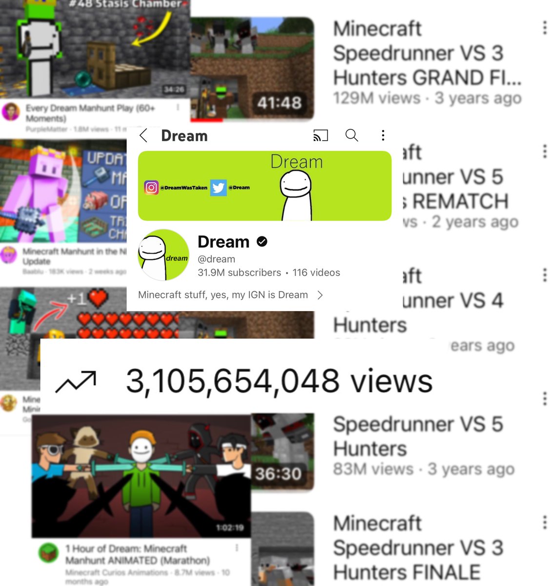 dream the one who created a whole new era of minecraft and with his original idea became one of the most fastest growing Minecraft channels