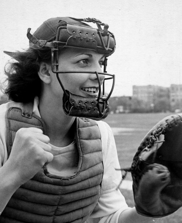 Mary 'Bonnie' Baker of Regina, Saskatchewan was a  catcher in the All-American Girls Baseball League from 1943 to 1952.
In 1964, she joined Regina's CKRM as the first female sportscaster in Canada.

Geena Davis' character, Dottie Hinson, in A League of Their Own is partly based