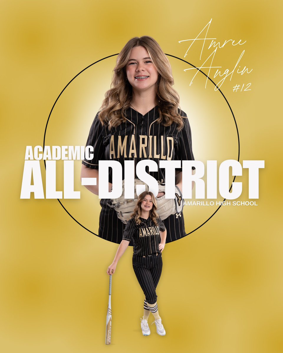 AmarilloHighSB's tweet photo. Congratulations to these Lady Sandies on their 3-5A Academic All-District Honors! 🖤💛 #sandiesoftball https://t.co/iicqTRVX8d