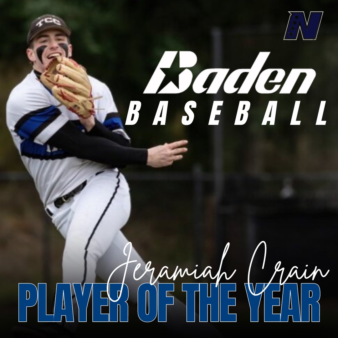 Congratulations to Jeramiah Crain on being named the 2024 NWAC Baden Baseball Player of the Year. Jeramiah helped lead the Titans to a 2024 West Region Title.

Hit .340
.539 Slugging % 
3 Homeruns
47 RBIs, 27 Runs Scored
11 Doubles, 4 Triples 
11 Stolen Bases