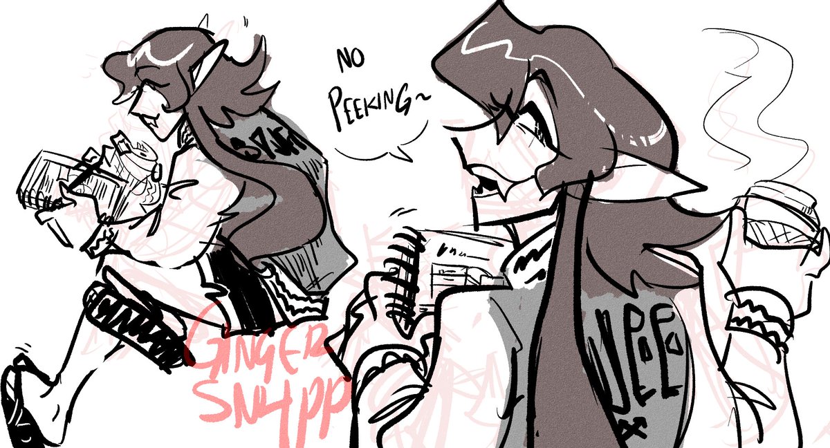 gingersn4pp's tweet photo. miss T.O. miss T.O. !! can i get a sneak peek at seeding!?

lil warmup. #splatoon #OYHCOMIC https://t.co/nrQdUPvC3S