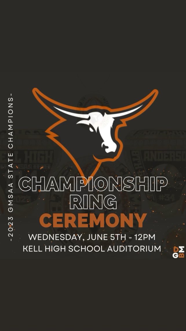 𝐊𝐞𝐥𝐥 𝐅𝐨𝐨𝐭𝐛𝐚𝐥𝐥 𝟖𝐭𝐡 𝐆𝐫𝐚𝐝𝐞 𝐑𝐢𝐧𝐠 𝐂𝐞𝐫𝐞𝐦𝐨𝐧𝐲

📅 - June 5th
⏰- 12pm
📍- Kell HS Auditorium

Join us to celebrate our 2023 State Champions. 

#𝐃𝐌𝐆𝐁🤘