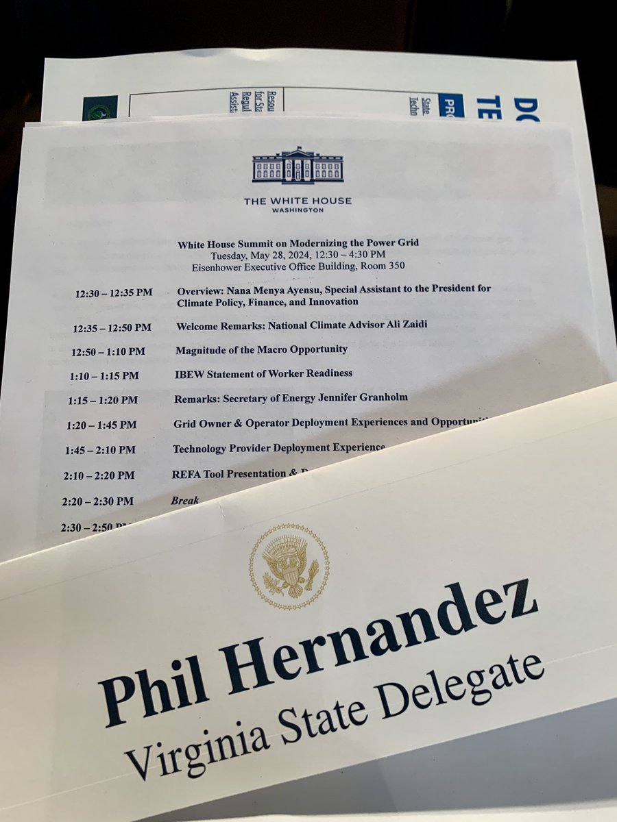 I want to thank the @WhiteHouse for inviting me to today’s summit on the nation’s power grid. It was great to join a panel & highlight a bill I carried this year (HB 862), which became law & will help us build a grid that’s more efficient, resilient, and clean-tech ready.⚡️