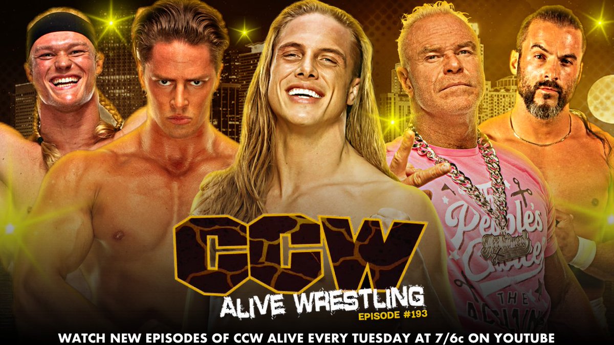 WE ARE ALIVE! An all-new episode of #CCWAlive starts RIGHT NOW on YouTube. Click the link below, jump in the live chat, and watch along with us! Featuring: Matt Riddle, Billy Gunn, Jackal Stevens, Elijah Drago, Brady Booker, and more! youtu.be/Fu7tjw3L5qY