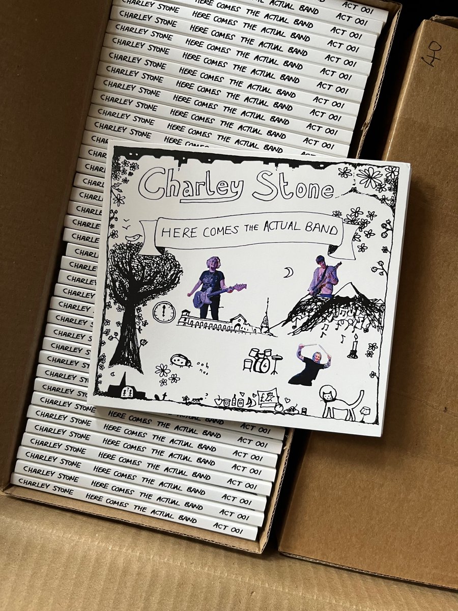 Well, it’s out now. It exists as a thing in the world. CDs going out to purchasers within next few days (with apols for delay) or you can buy one at a gig. Tracks available to download or stream right now. #HereComesTheActualBand charleystone.bandcamp.com/album/here-com…