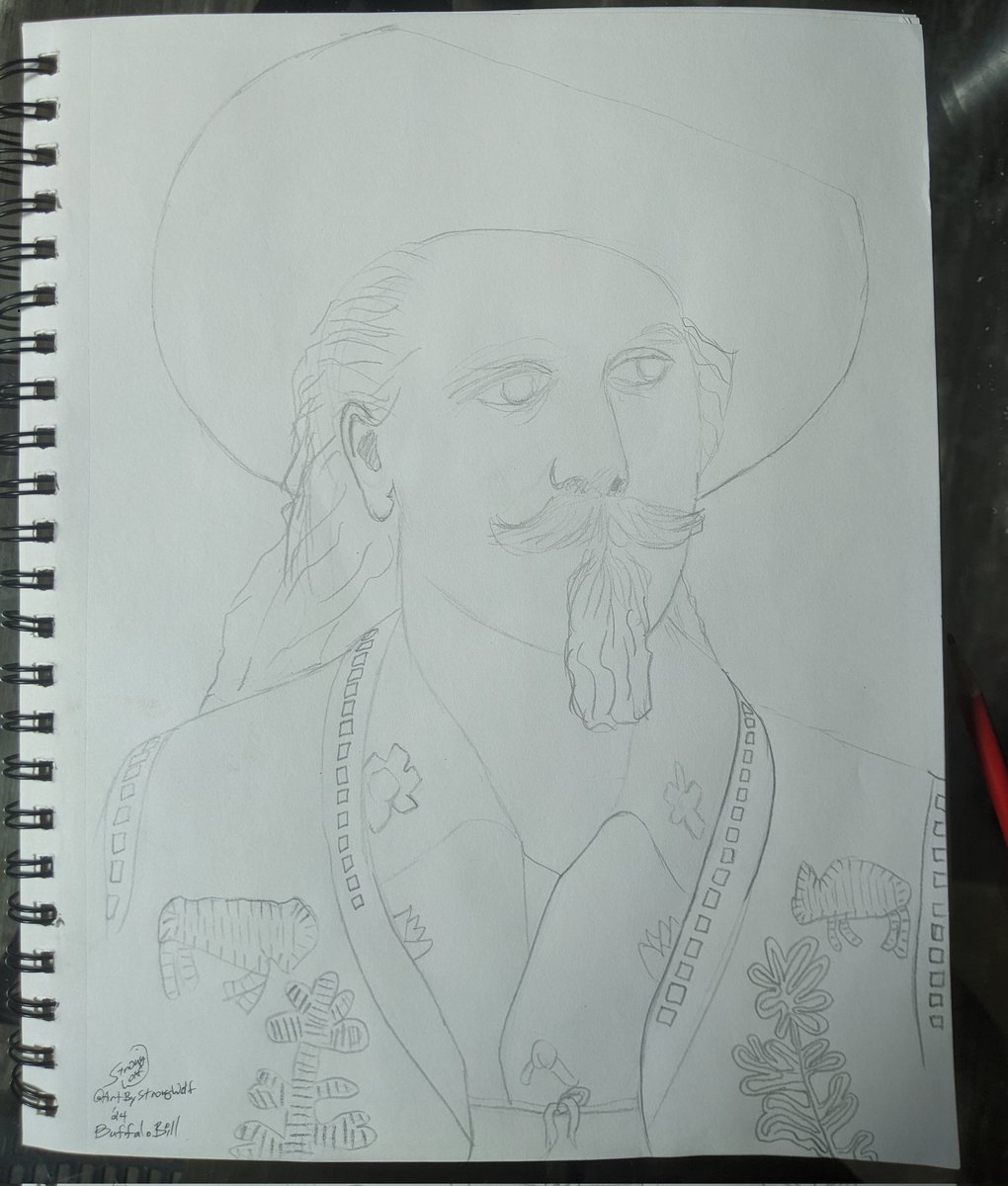 Today's portrait: Buffalo Bill Cody in Copic and Micron. #portraitart #buffalobill #buffalobillcody #sepia #copicportrait #cowboy #cowboyhat