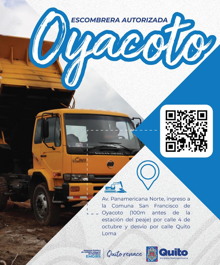 ⛰️ 👷‍♀ #QuitoSostenible | Depositar escombros en espacios autorizados por @MunicipioQuito tiene un costo, por cada metro cúbico, de 0.57 centavos, más IVA.

📍Ubicación: n9.cl/uqavh

Con conciencia ambiental #QuitoRenace