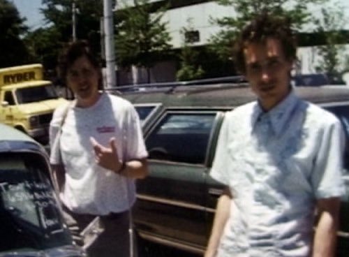 jeff with his tour manager gene bowen in memphis TN, may 29, 1997; this is the last known photograph of jeff.