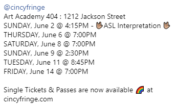 bdcoleymd's tweet photo. @cincyfringe here we come!! Grab a life preserver and come with us for a one-hour tour. Imagine Gilliganβs Island meets Waiting for Godot in memory care. #CASTAWAYS #cincyfringe #dementia #ginger #maryann #marooned #cincyfringe #cincyarts #newplay #comedy #existentialcomedy https://t.co/bi8RtEz4pz