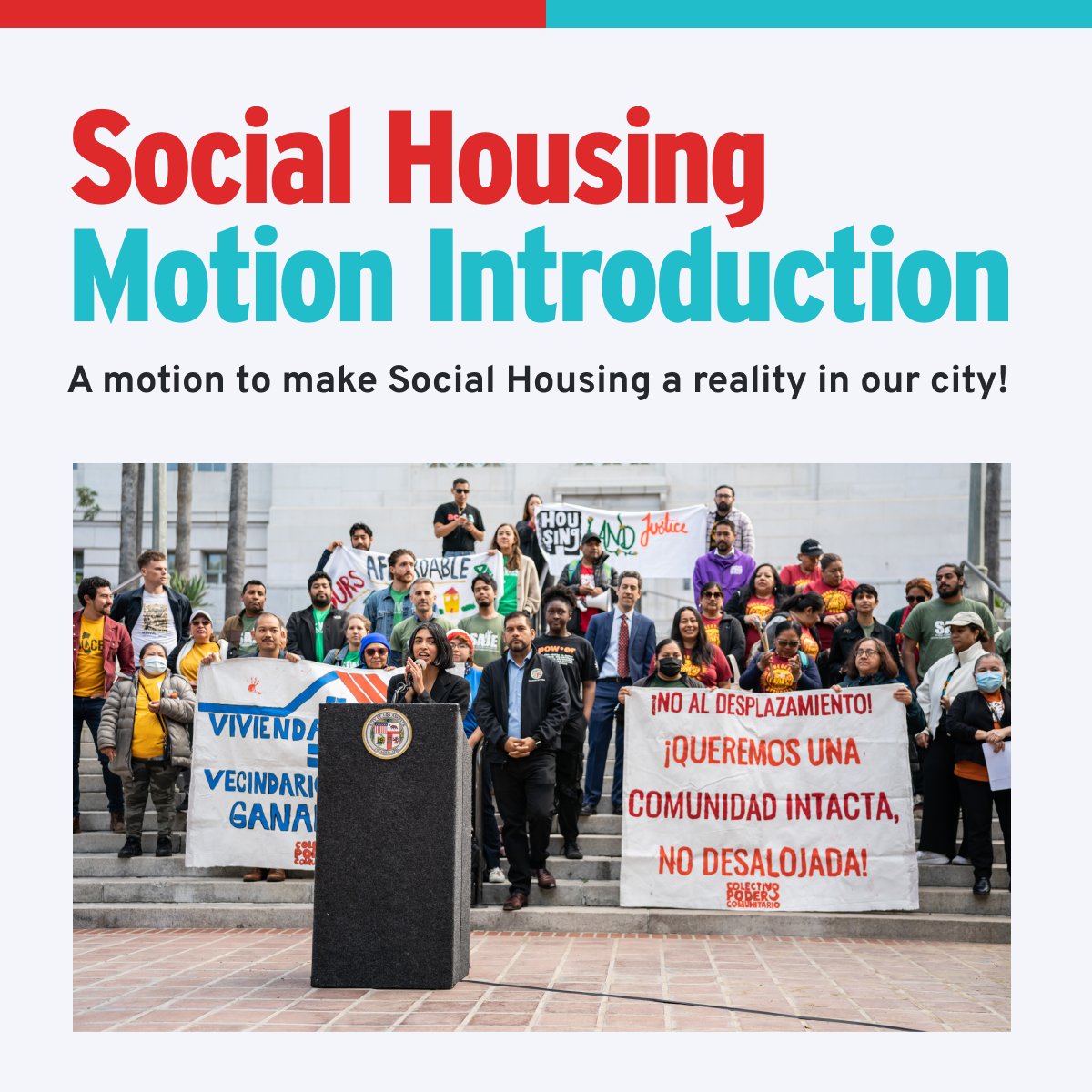 Today we worked with @cd4losangeles @mhdcd8 & @cd1losangeles to introduce a motion for implementing permanent affordability, resident governance and low-income homeownership in a new social housing program for Los Angeles.