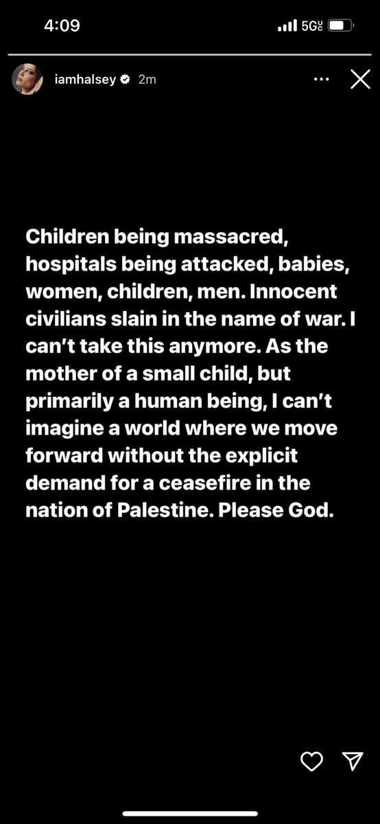 halsey please just say the word “genocide” i beg of you