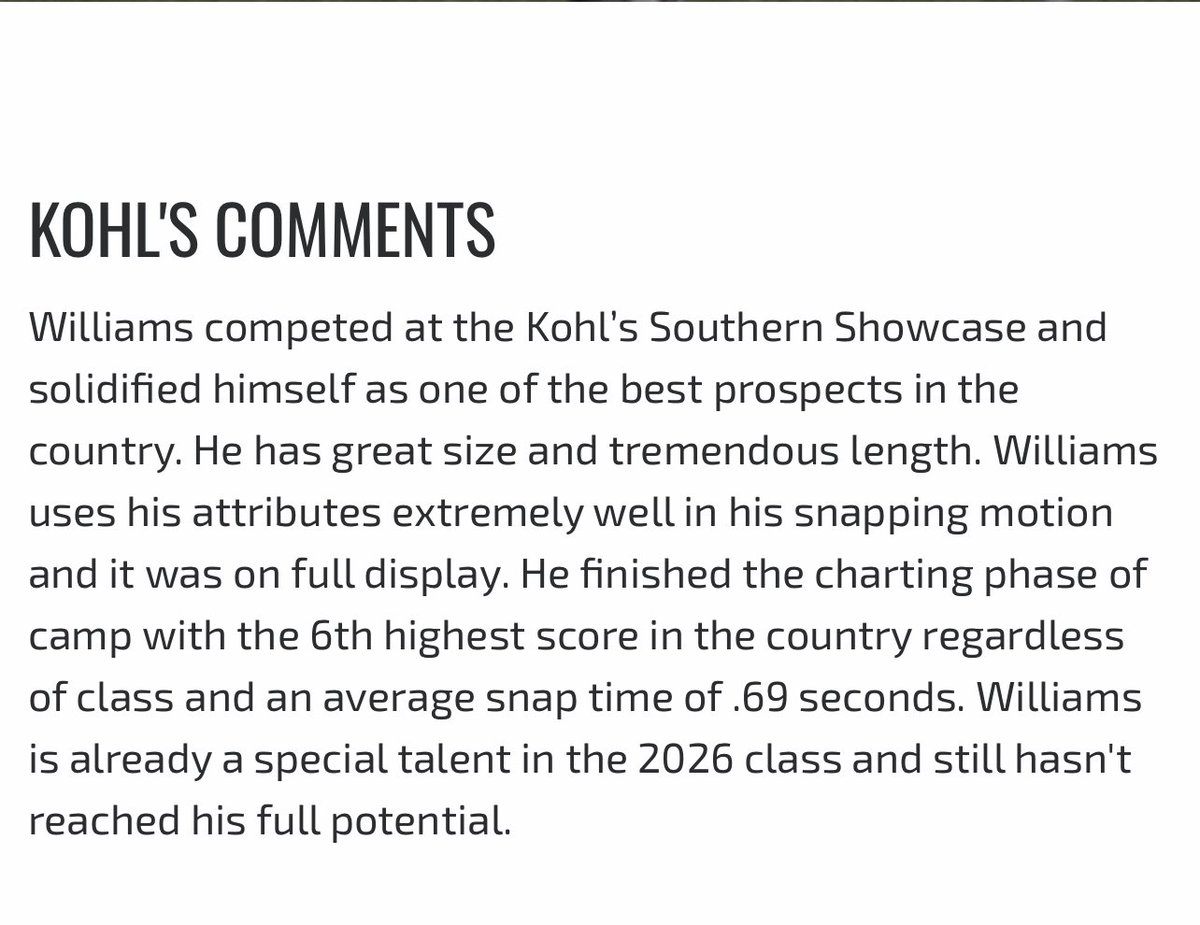 Honored to have earned a 5 star rating from @KohlsSnapping and to be the 4th ranked long snapper in the class of 26!thanks @Coach_Casper for all the help!