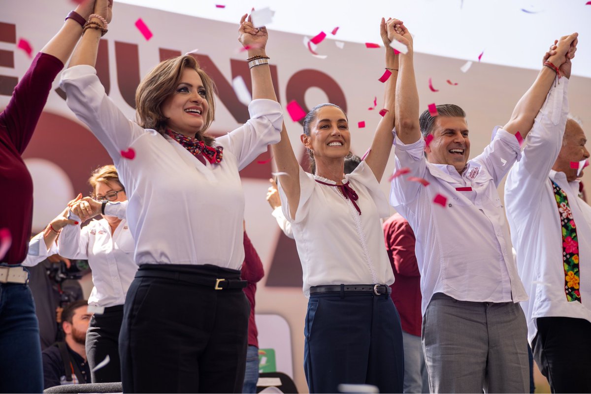 👏🏻¡Es un honor estar con Claudia y Alma hoy! Mujeres valientes, humanistas y preparadas que están listas para asumir la responsabilidad de gobernar y sobre todo transformar. ¡Guanajuato y todo México viven hoy la fiebre de la esperanza! #VotaTodoMORENA