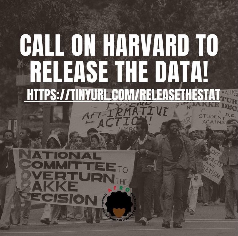 I have found common ground with Harvard AFRO! Release the data!