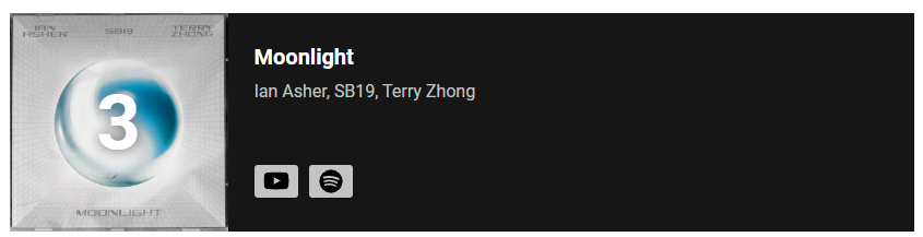 Since ganado tayo sa tasks lately, ibalik natin si #Moonlight sa MYX. Number 3 na lang sya, payag kau? Pki-damay n rin ung solo songs

1M NA SI OFIFI SA IG
@SB19Official #SB19 
#SB19Instagram1MillionFollowers 

I vote @SB19Official #SB19 for #GrupoDuplaInternacional at #SECAwards